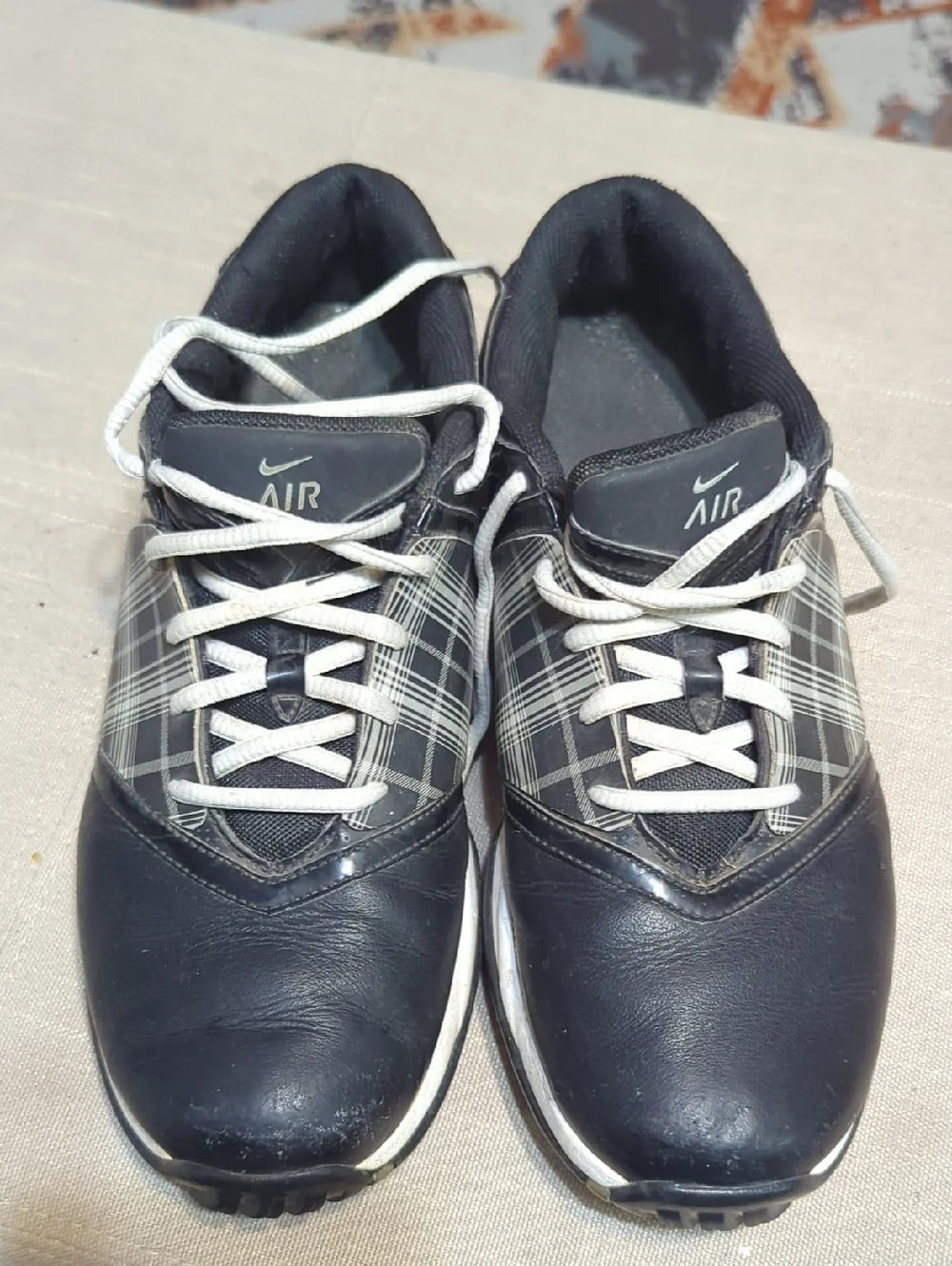 NIKE AIR T.A.C. Women's sz. 8 Black Plaid Checkered Shoes Golf Cleats 549576-001